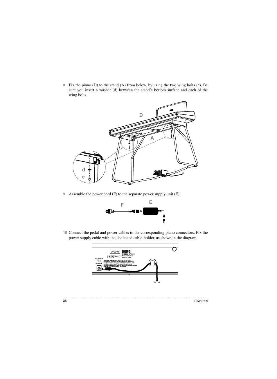 KORG SP 250 User Manual | Page 40 / 184