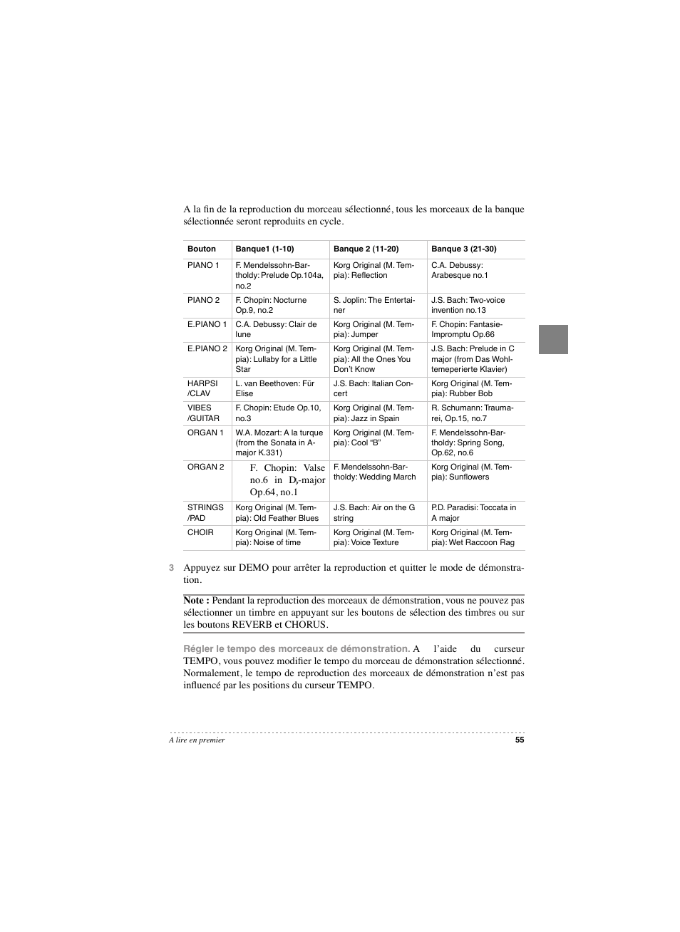 KORG SP 250 User Manual | Page 57 / 184