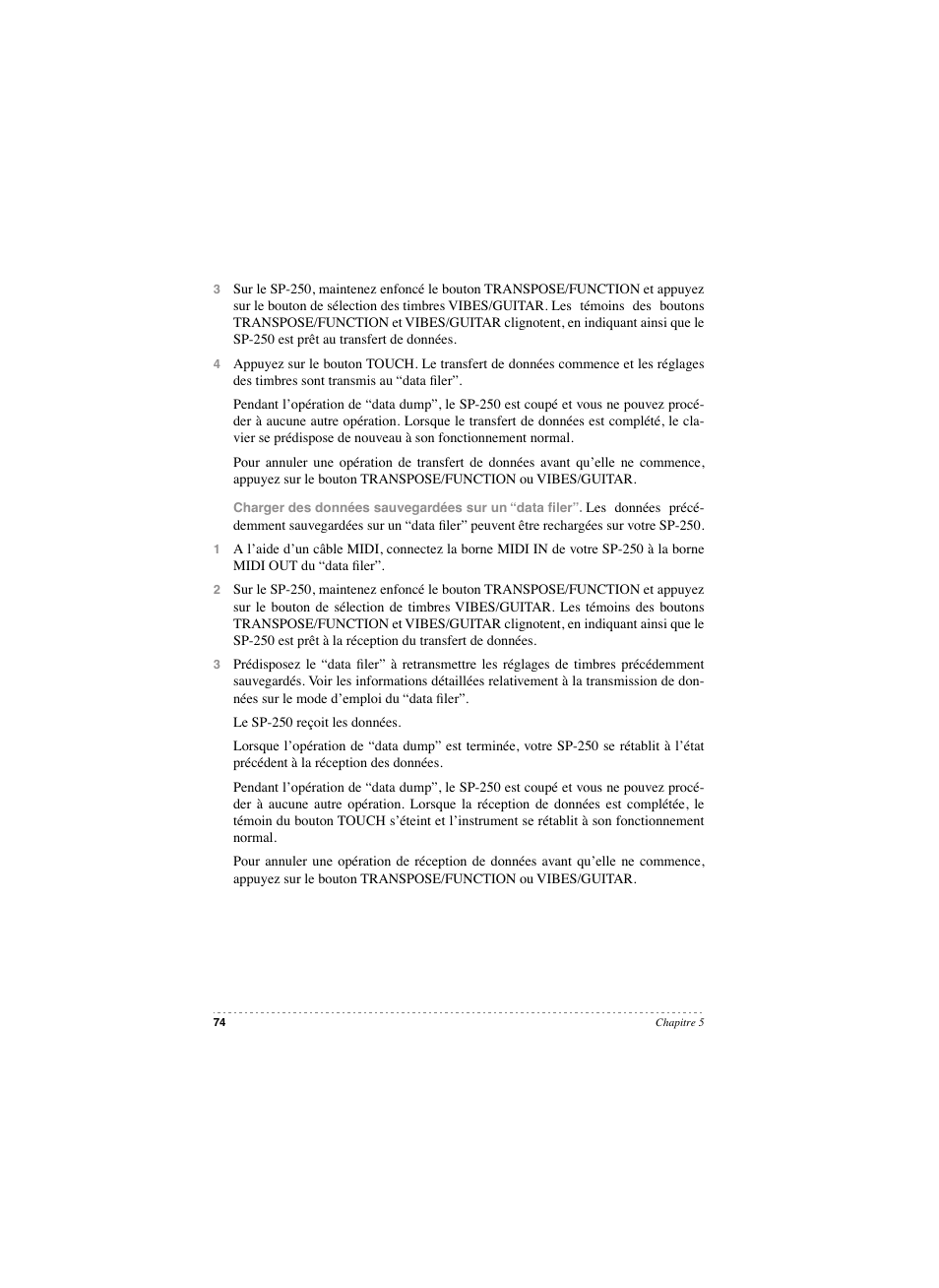 KORG SP 250 User Manual | Page 76 / 184