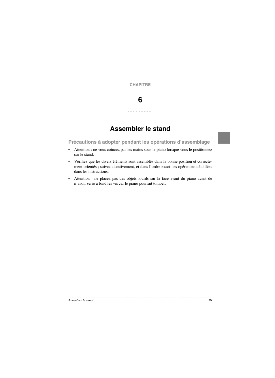 Assembler le stand | KORG SP 250 User Manual | Page 77 / 184