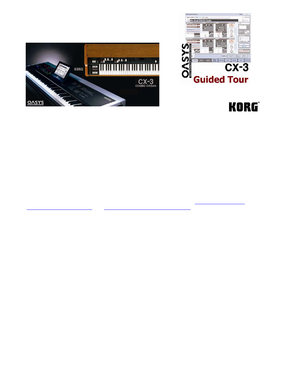 KORG OASYS CX-3 User Manual | 4 pages