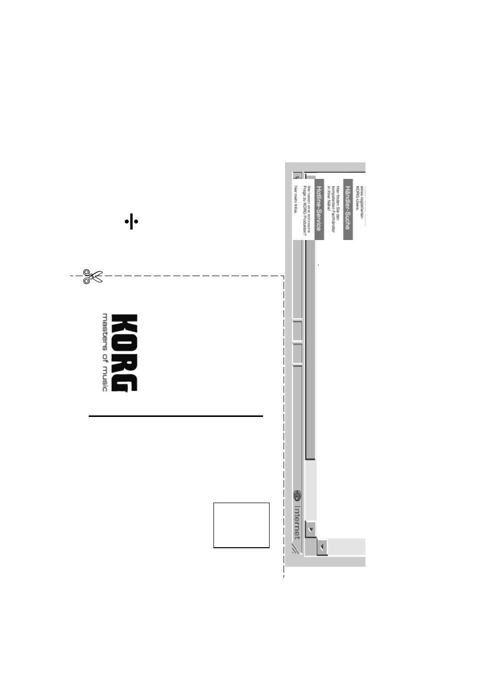 Ausfüllen, ausschneiden, einsenden | KORG C-320 User Manual | Page 184 / 189