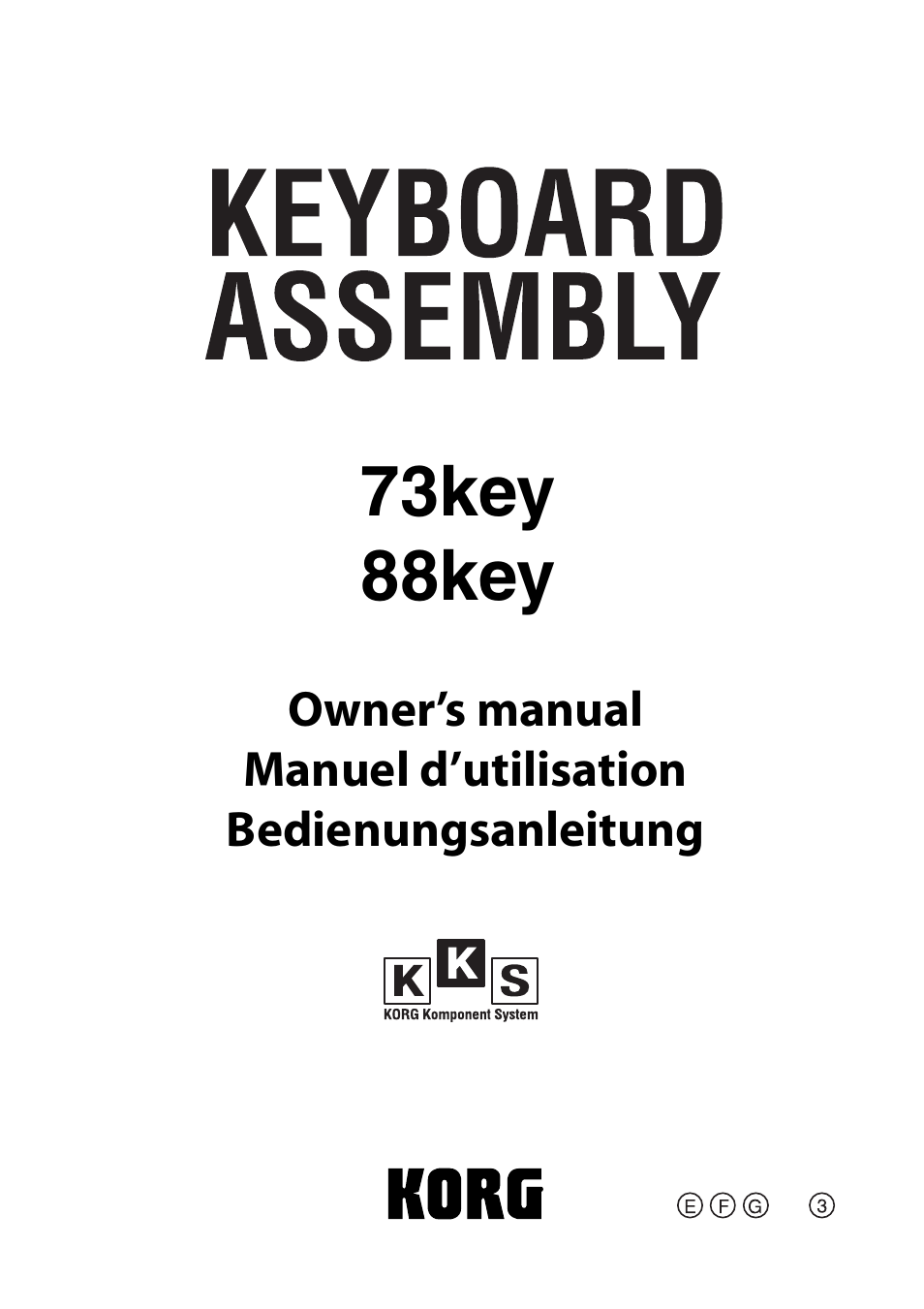 KORG 73 key User Manual | 24 pages
