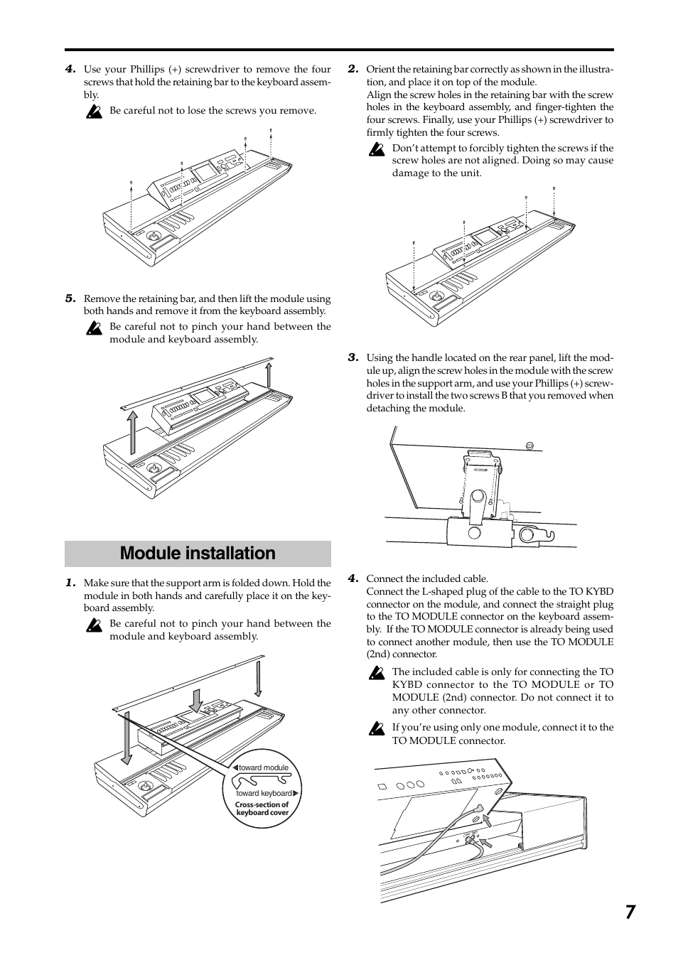 Module installation | KORG 73 key User Manual | Page 7 / 24