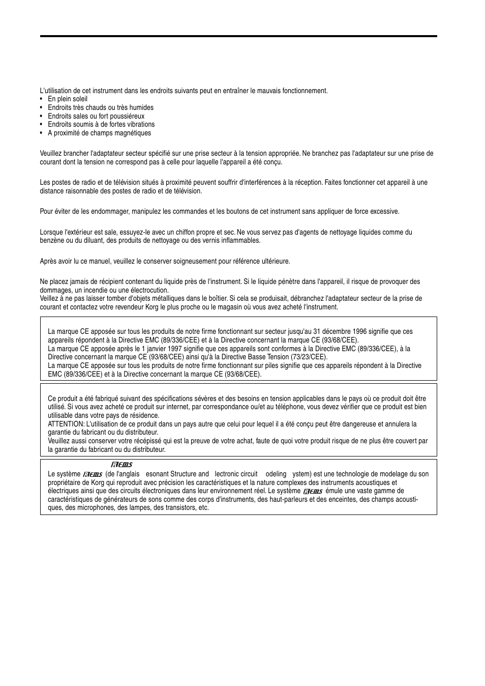 Précautions | KORG AX10A User Manual | Page 15 / 39