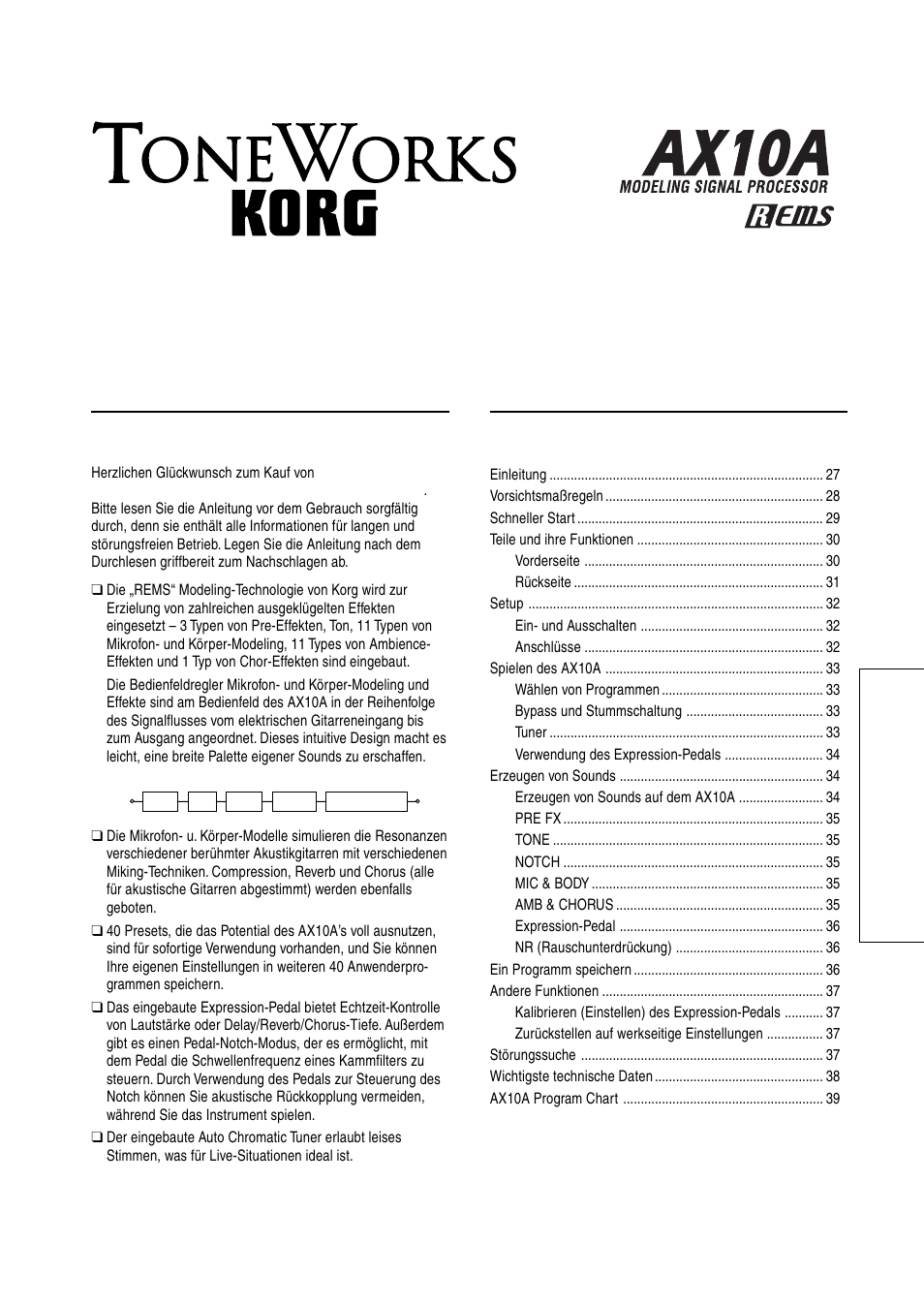KORG AX10A User Manual | Page 26 / 39