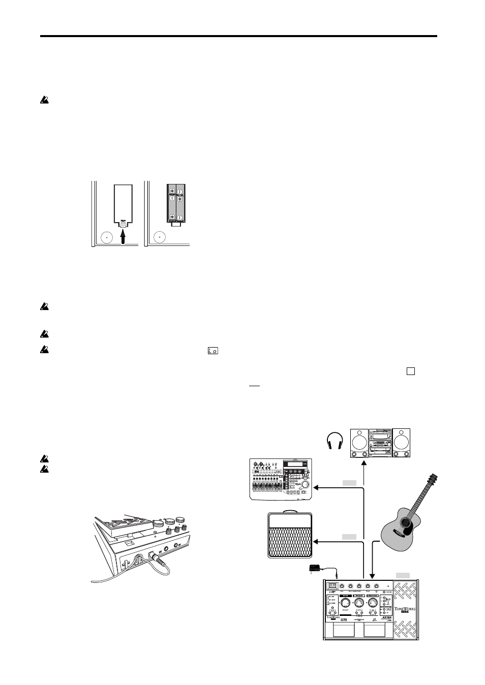 Setup, Turning the power on/off, Connections | KORG AX10A User Manual | Page 7 / 39