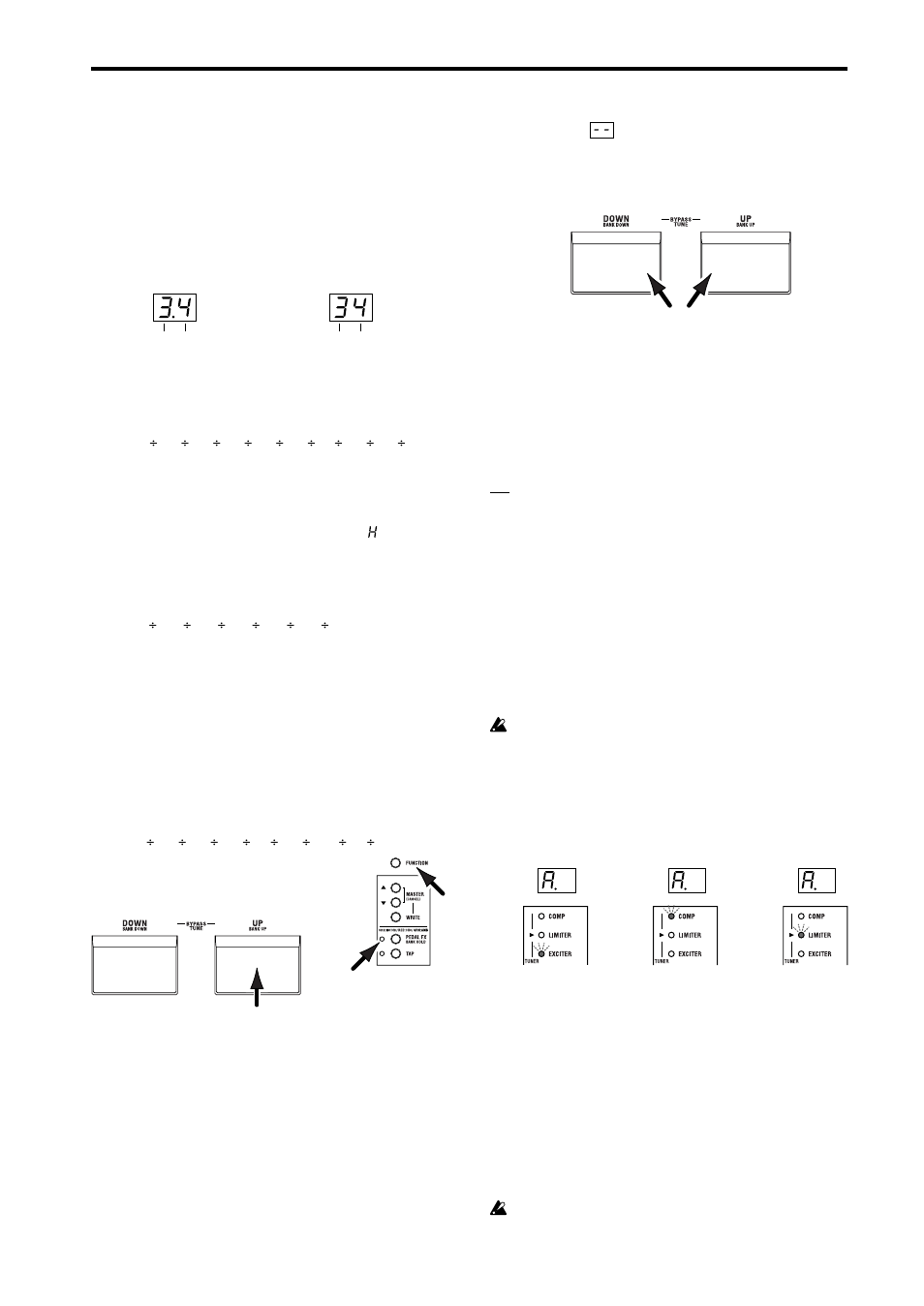 Playing the ax10a, Selecting programs, Bypass and mute | Tuner | KORG AX10A User Manual | Page 8 / 39