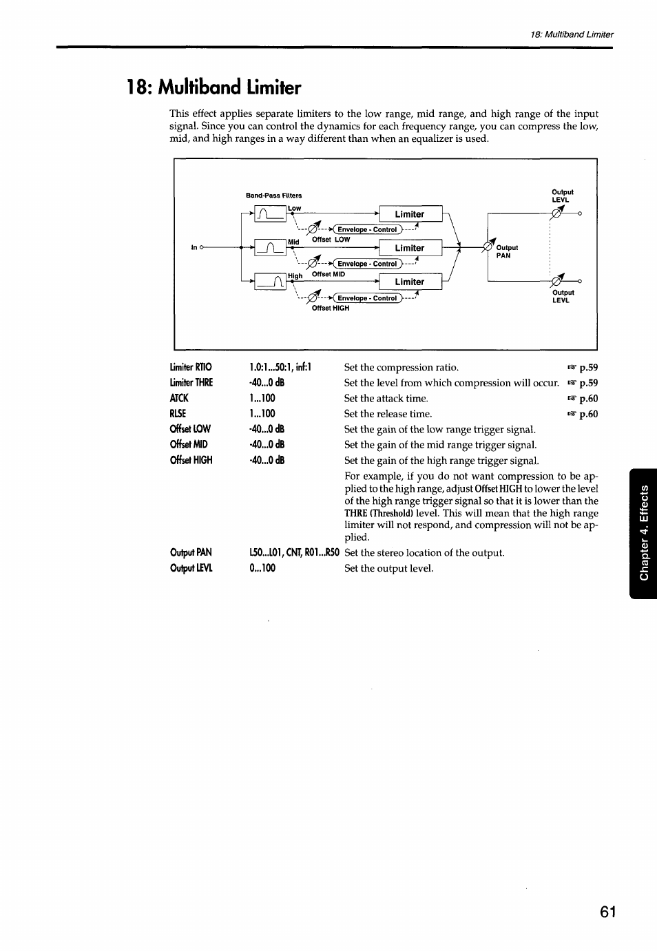 Multiband limiter | KORG Soundlink DRS REcording Console 168RC User Manual | Page 68 / 118