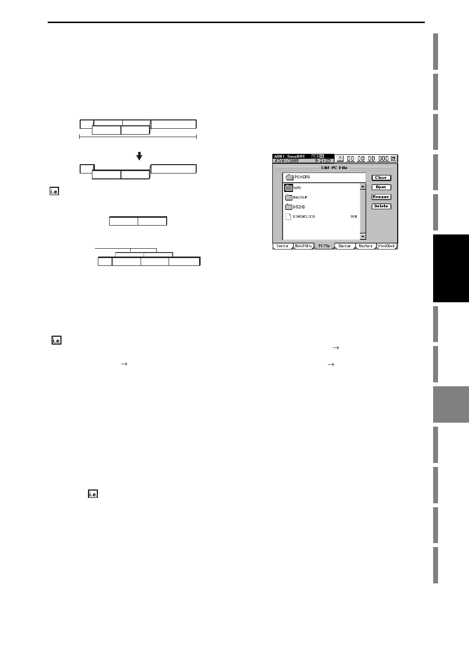 Deleting the undo data, Sharing event data, Pc drive | Checking, renaming, or deleting files, Deleting the undo data sharing event data, Name or delete them, P.91), Operation | KORG XTENDED DEFINITION D32XD User Manual | Page 101 / 208