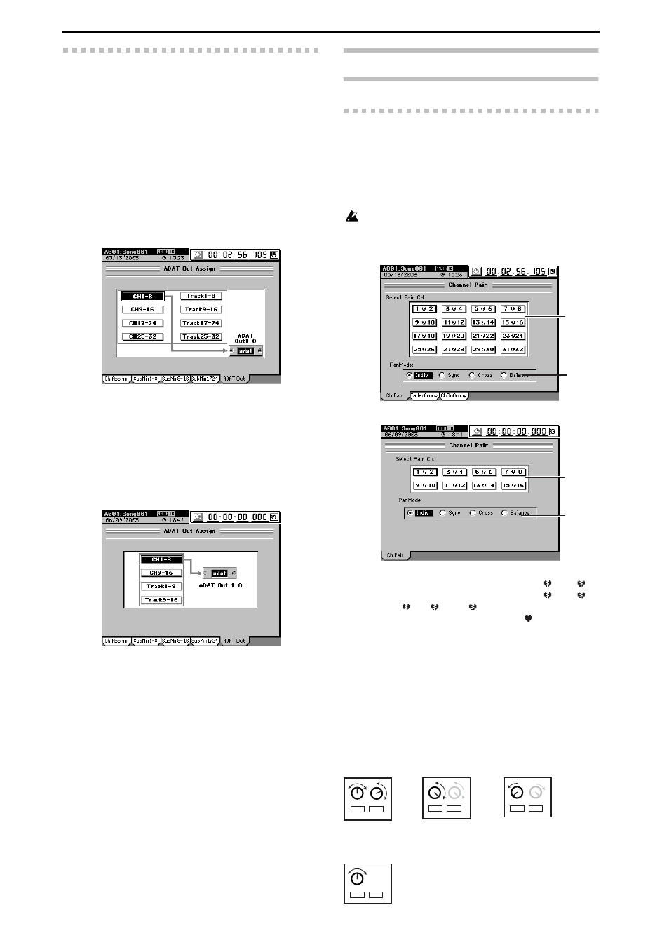 3a-5. adat out assign, D32xd, D16xd | 3b. pair/group [*pair, 3b-1. channel pair, D32xd d16xd, P.102) | KORG XTENDED DEFINITION D32XD User Manual | Page 112 / 208