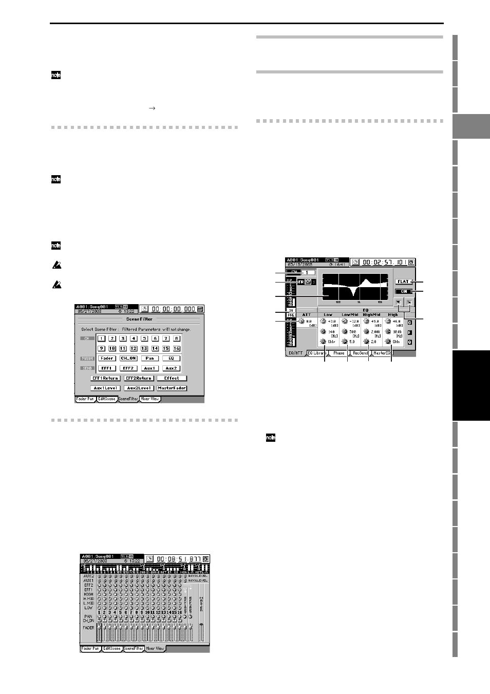 3c-3. scene filter, 3c-4. mixer view, 3d. eq/phase/rec [*eq/att/phase | 3d-1. eq/att, 3c-3. scene filter 3c-4. mixer view, 3d. eq/phase/rec, Eq/att/phase] 3d-1. eq/att, P.109, P.109), Reference | KORG XTENDED DEFINITION D32XD User Manual | Page 119 / 208