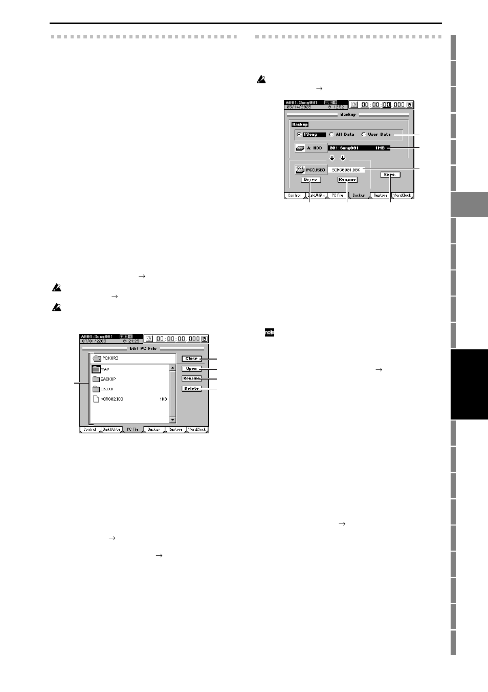 3. edit pc file, 4. backup, 3. edit pc file 6-4. backup | Reference | KORG XTENDED DEFINITION D32XD User Manual | Page 139 / 208