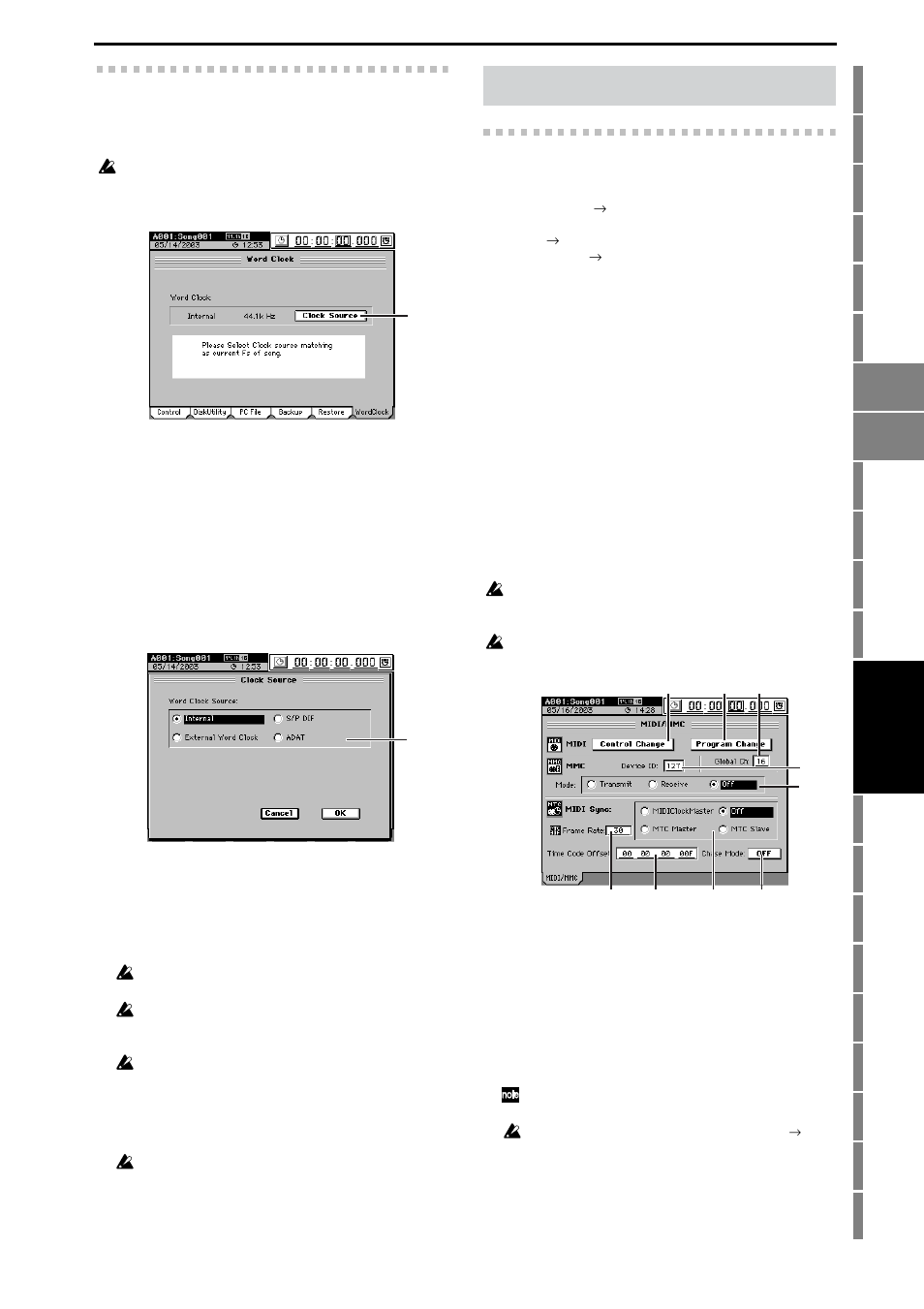 6. word clock, Midi/sync, 1. midi/mmc | Reference | KORG XTENDED DEFINITION D32XD User Manual | Page 141 / 208