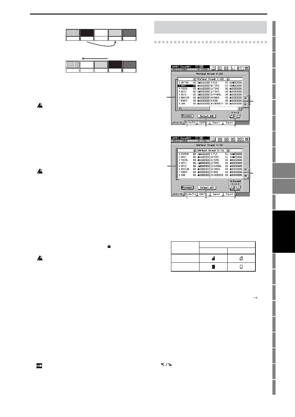 Track, 1. virtual track 1–32 [*1–16, You can also save data manually | P.137 “save now”), P.137, Reference, Before moving, After moving | KORG XTENDED DEFINITION D32XD User Manual | Page 147 / 208