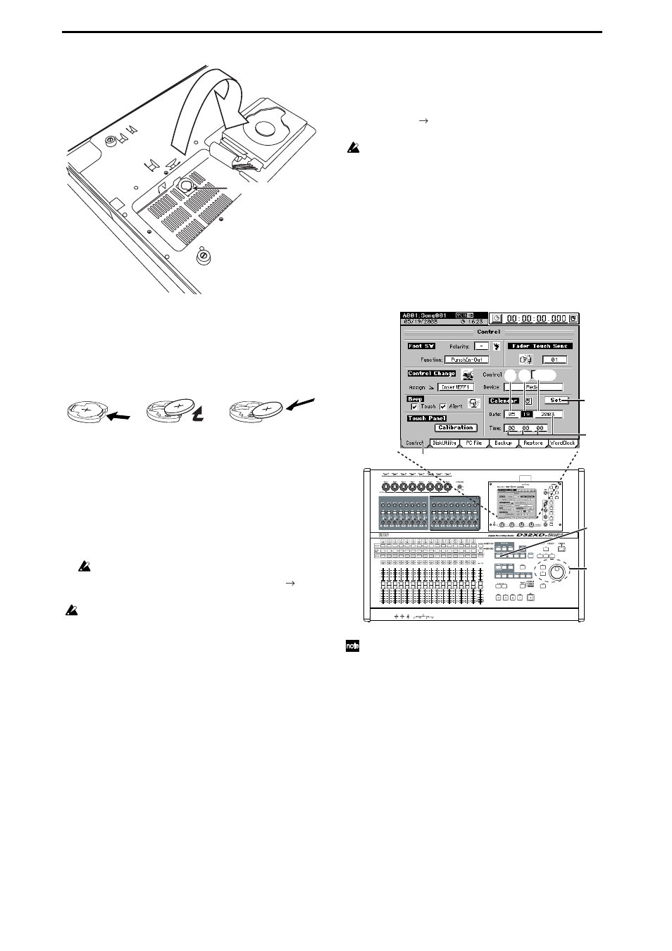 Setting the calendar clock, Set the calendar clock, P.180 “setting the calendar clock”) | KORG XTENDED DEFINITION D32XD User Manual | Page 190 / 208