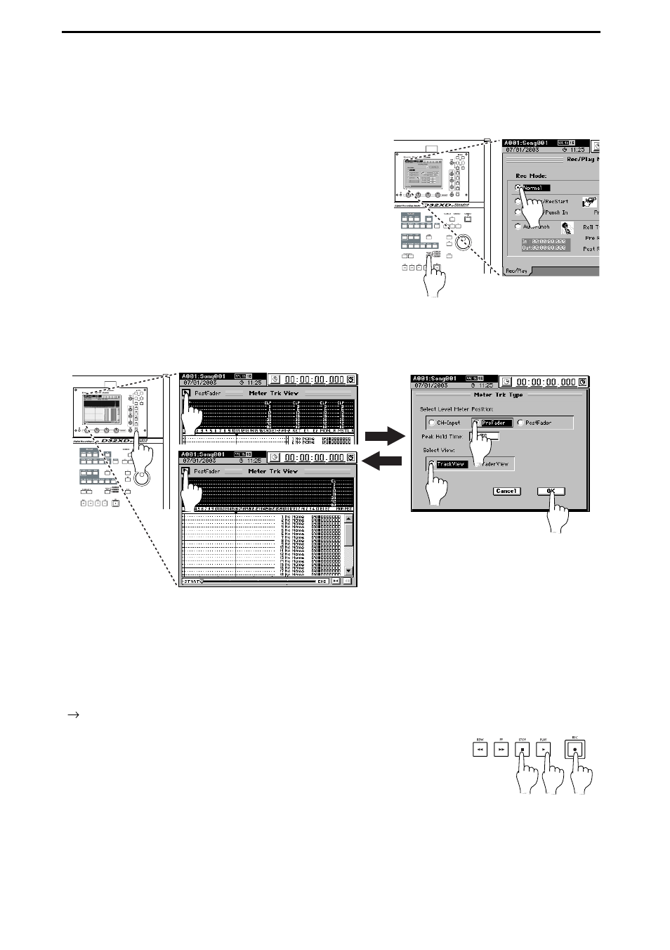 Recording, Preparations for recording, Start recording | Preparations for recording start recording | KORG XTENDED DEFINITION D32XD User Manual | Page 36 / 208