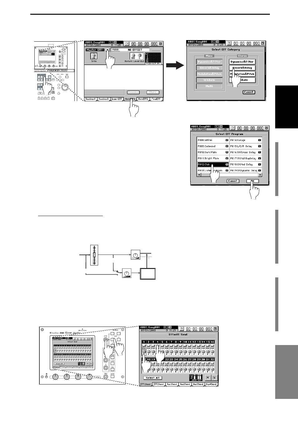 Selecting a master effect, Quick start | KORG XTENDED DEFINITION D32XD User Manual | Page 41 / 208