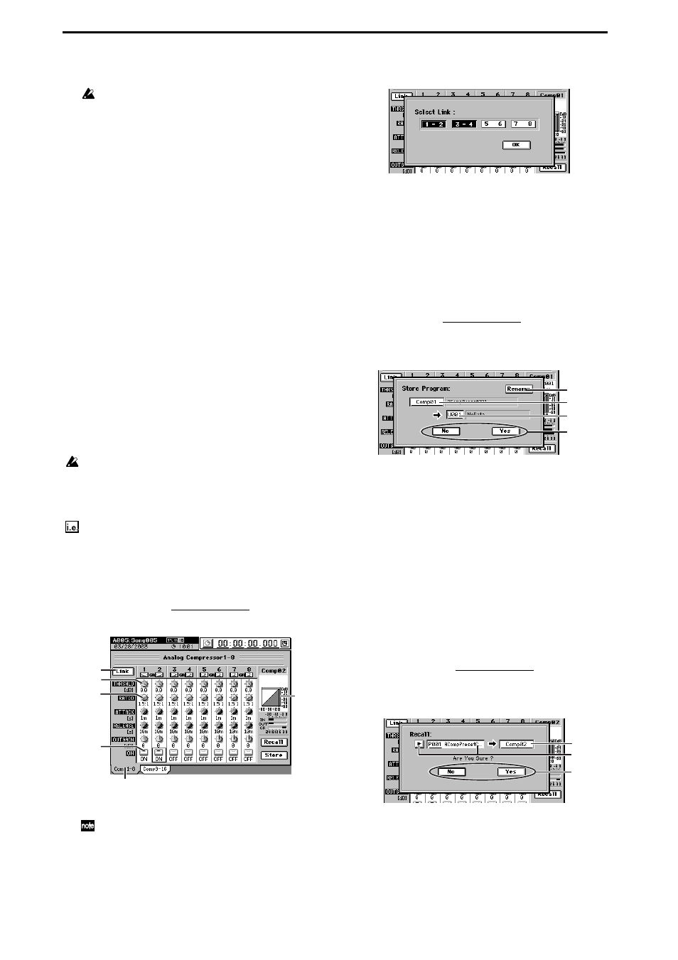 4. analog compressors, Using the analog compressors | KORG XTENDED DEFINITION D32XD User Manual | Page 56 / 208