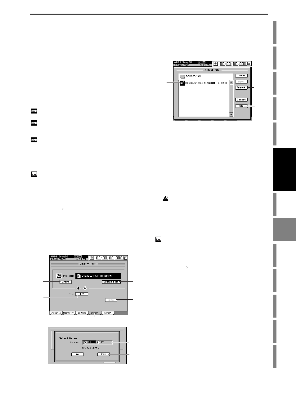 Audio files, 1. importing an audio file, Importing an audio file into the middle of a track | Operation | KORG XTENDED DEFINITION D32XD User Manual | Page 95 / 208