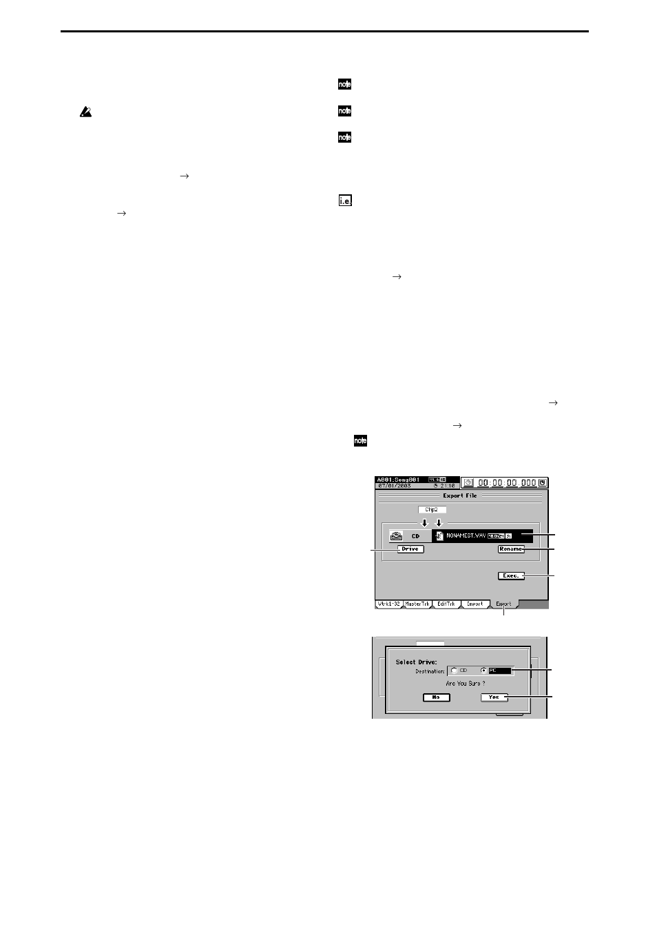 2. exporting an audio file, Exporting an audio file | KORG XTENDED DEFINITION D32XD User Manual | Page 96 / 208