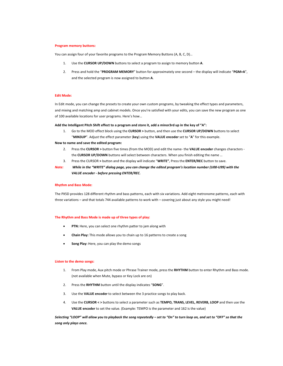 KORG Pandora PX5D User Manual | Page 3 / 6