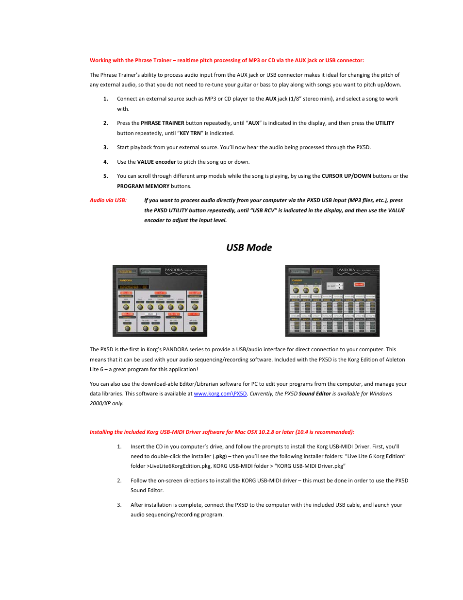 KORG Pandora PX5D User Manual | Page 5 / 6