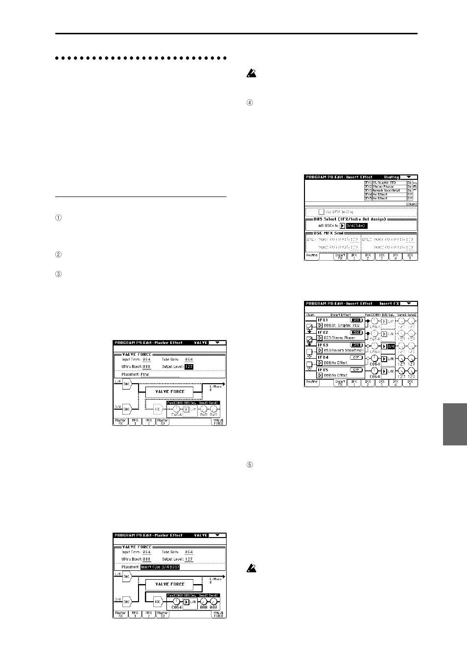 Valve force settings, Valve force settings for a program | KORG TRITON Extreme music workstation/sampler User Manual | Page 113 / 148