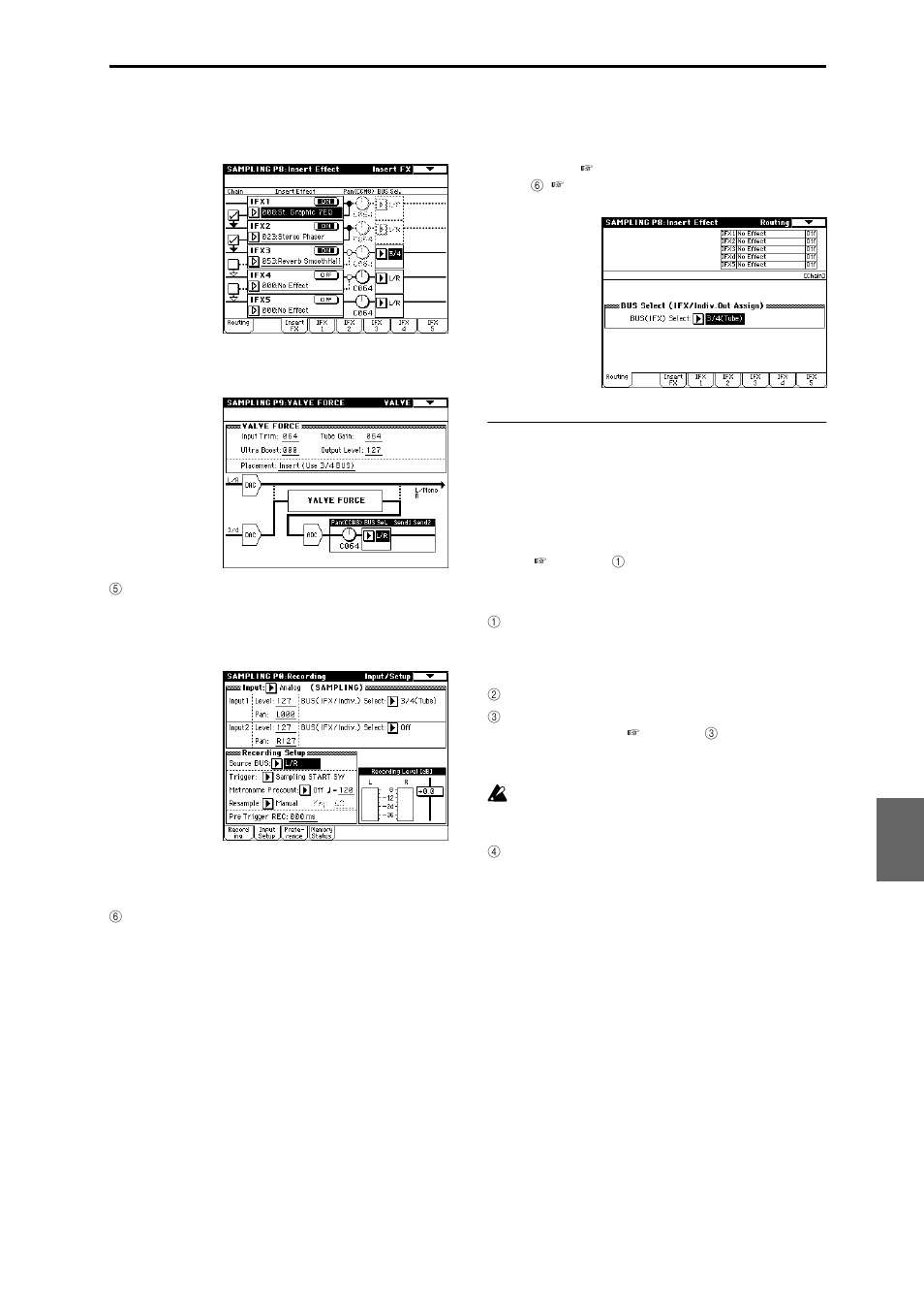 Valve force settings for audio input | KORG TRITON Extreme music workstation/sampler User Manual | Page 115 / 148