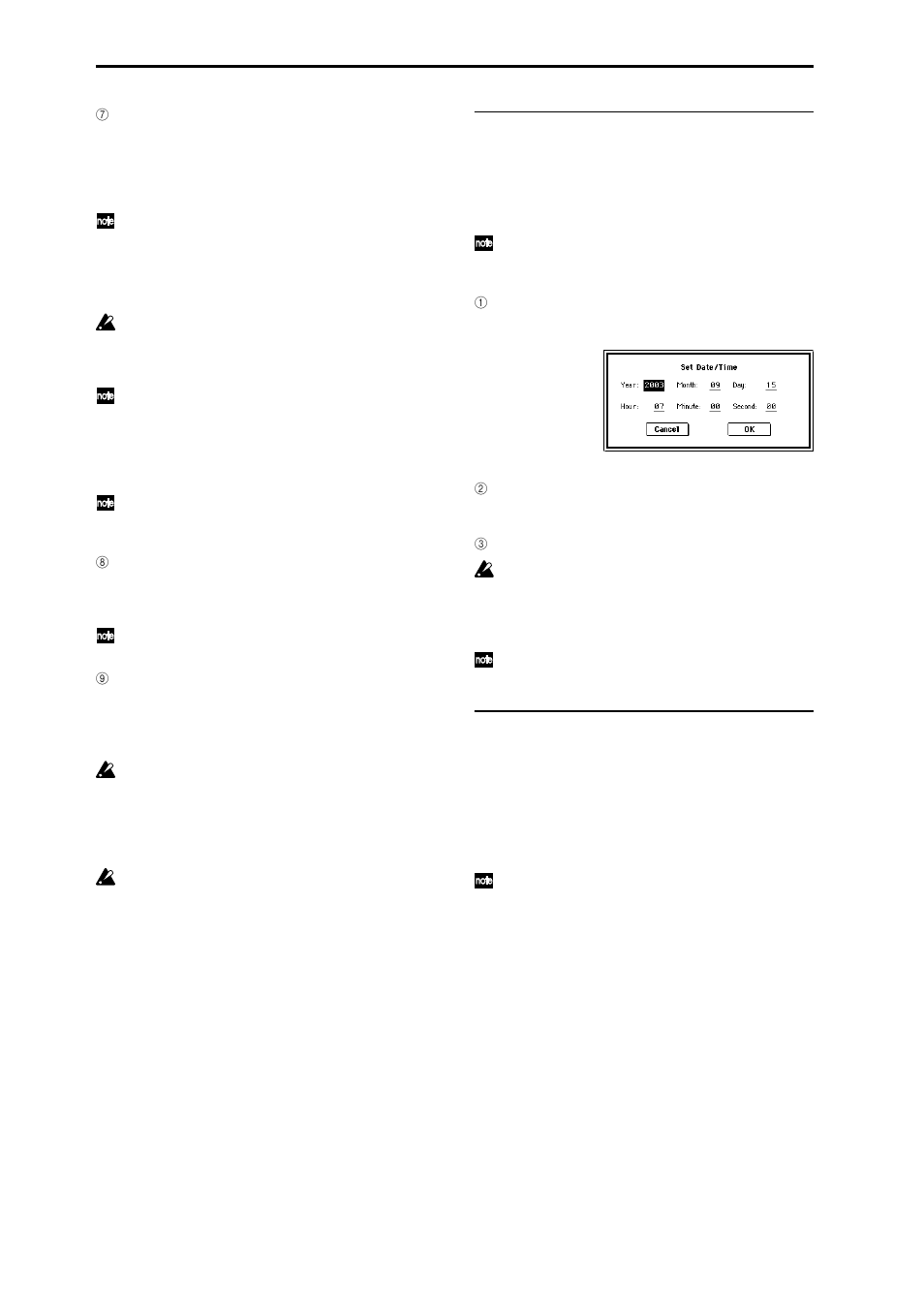 Setting the calendar function | KORG TRITON Extreme music workstation/sampler User Manual | Page 124 / 148