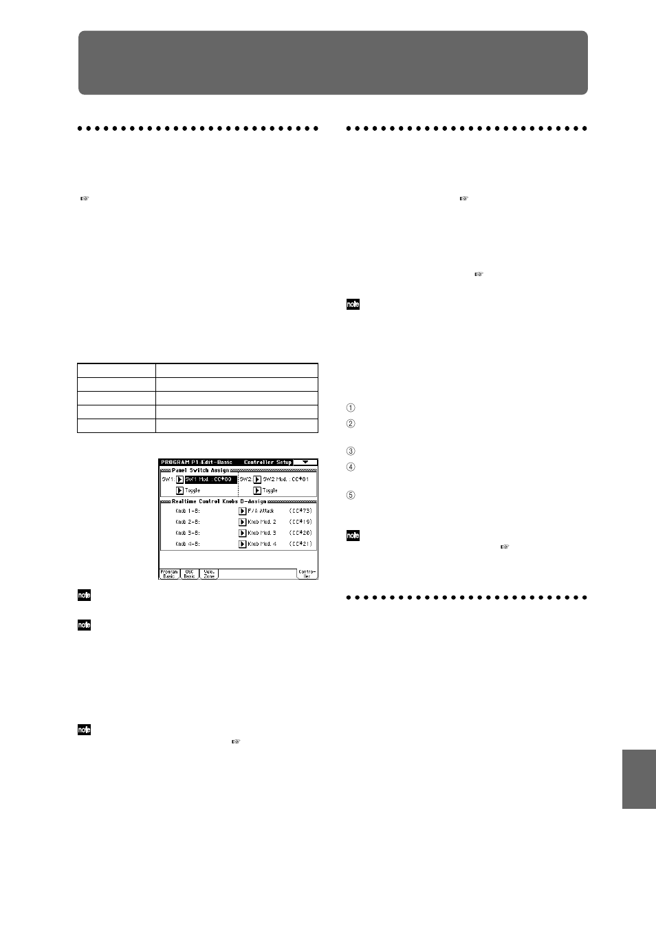 Other functions, Setting the function of [sw1] and [sw2, Controls [1]–[4 | Adjusting the contrast (brightness) of the, Lcd screen, 4], and the [sw1] and [sw2, P.129 | KORG TRITON Extreme music workstation/sampler User Manual | Page 133 / 148