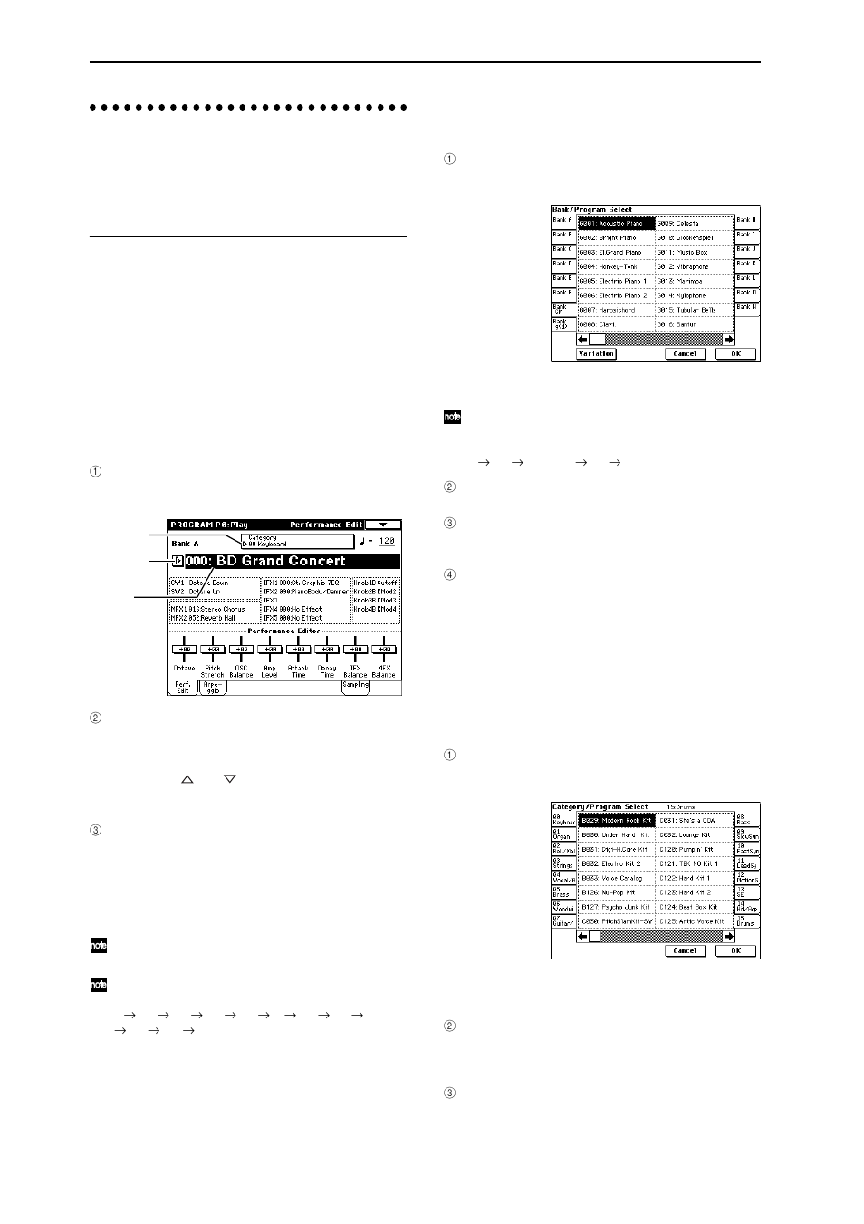 Playing a program p0: play, Selecting a program, Selecting a program on the triton extreme | KORG TRITON Extreme music workstation/sampler User Manual | Page 24 / 148