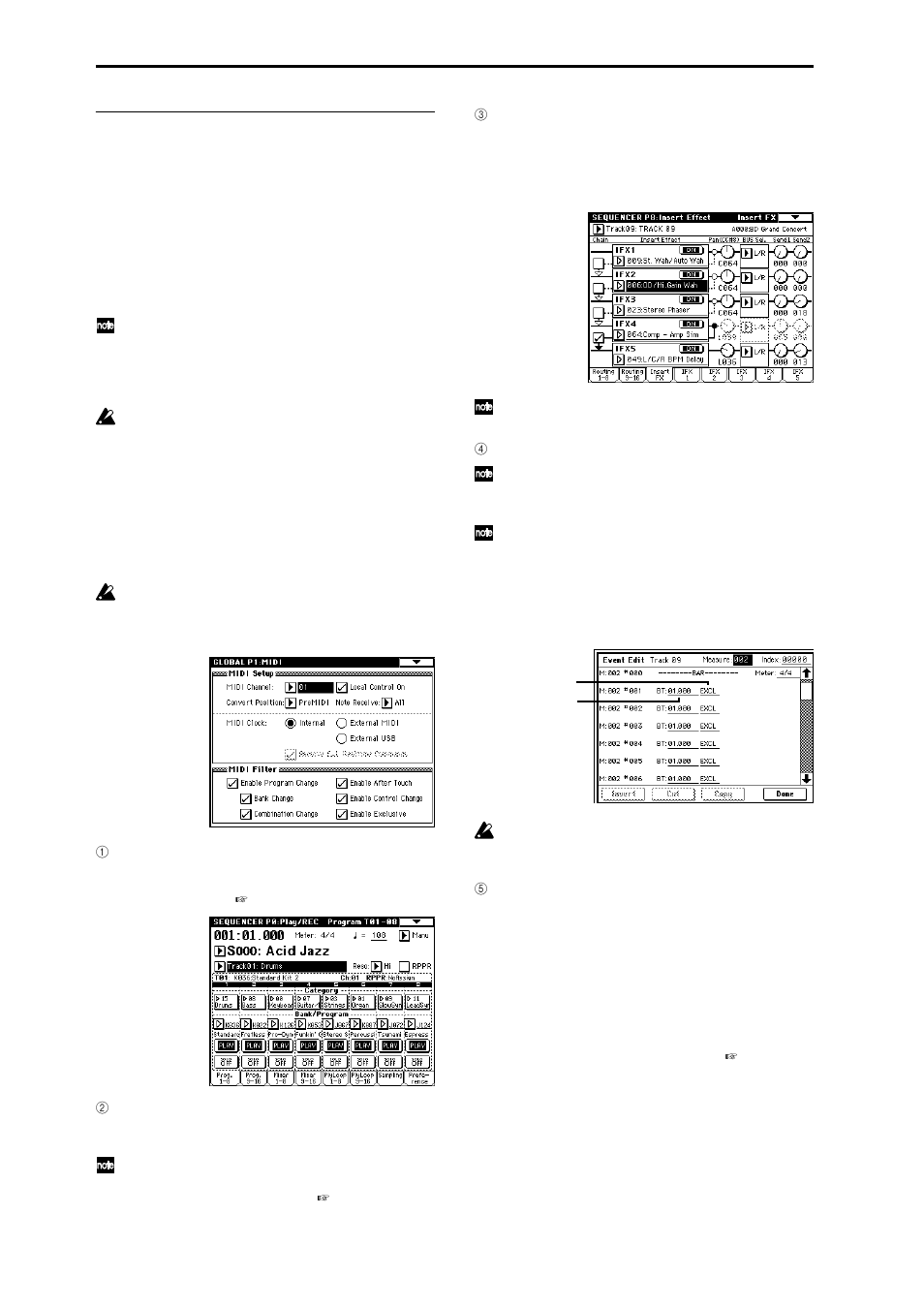 46 recording exclusive events, Recording internal parameter changes | KORG TRITON Extreme music workstation/sampler User Manual | Page 50 / 148