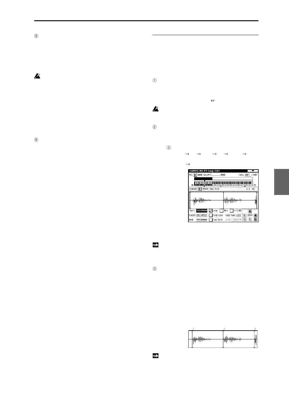 Loop settings | KORG TRITON Extreme music workstation/sampler User Manual | Page 77 / 148