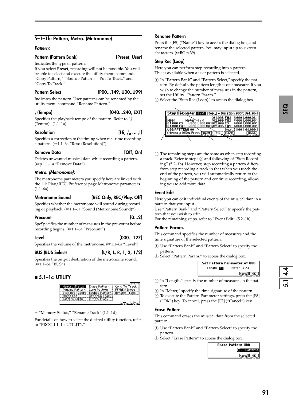 N 5.1–1c: utility | KORG TRITON STUDIO music workstation User Manual | Page 101 / 305