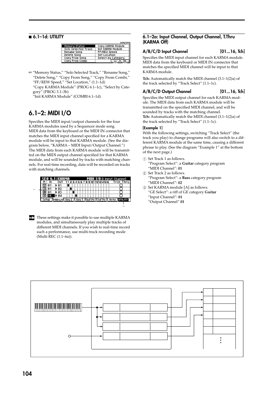 1–2: midi i/o, 1–1d: utility | KORG TRITON STUDIO music workstation User Manual | Page 114 / 305