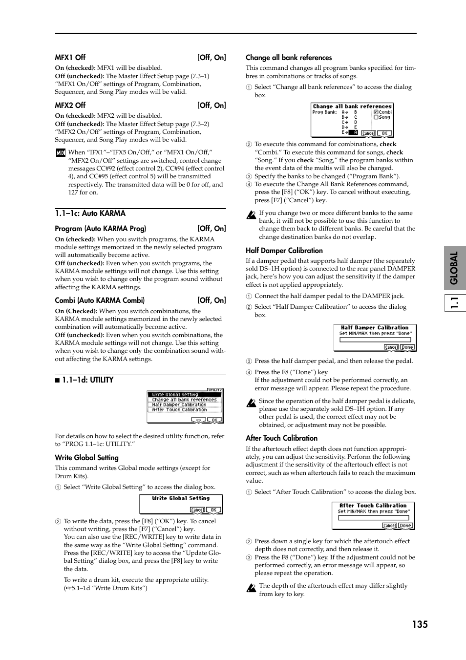 1–1c: auto karma, N 1.1–1d: utility | KORG TRITON STUDIO music workstation User Manual | Page 145 / 305