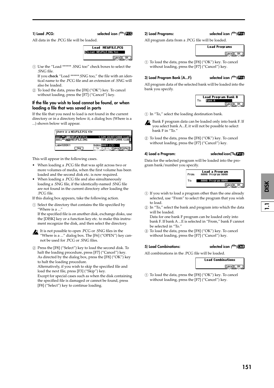 1 disk 151 | KORG TRITON STUDIO music workstation User Manual | Page 161 / 305