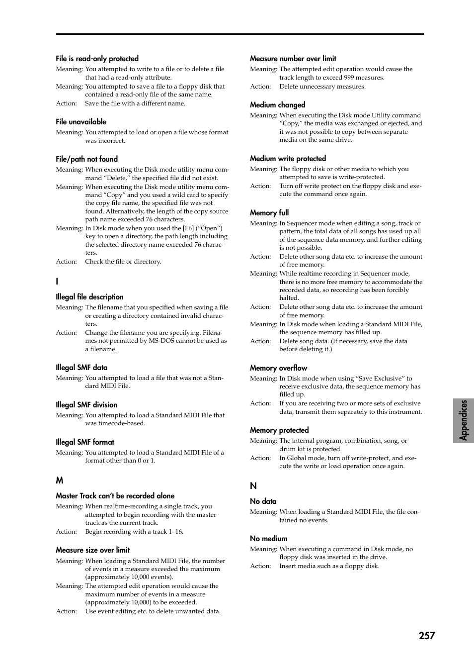 Appendices 257 | KORG TRITON STUDIO music workstation User Manual | Page 267 / 305