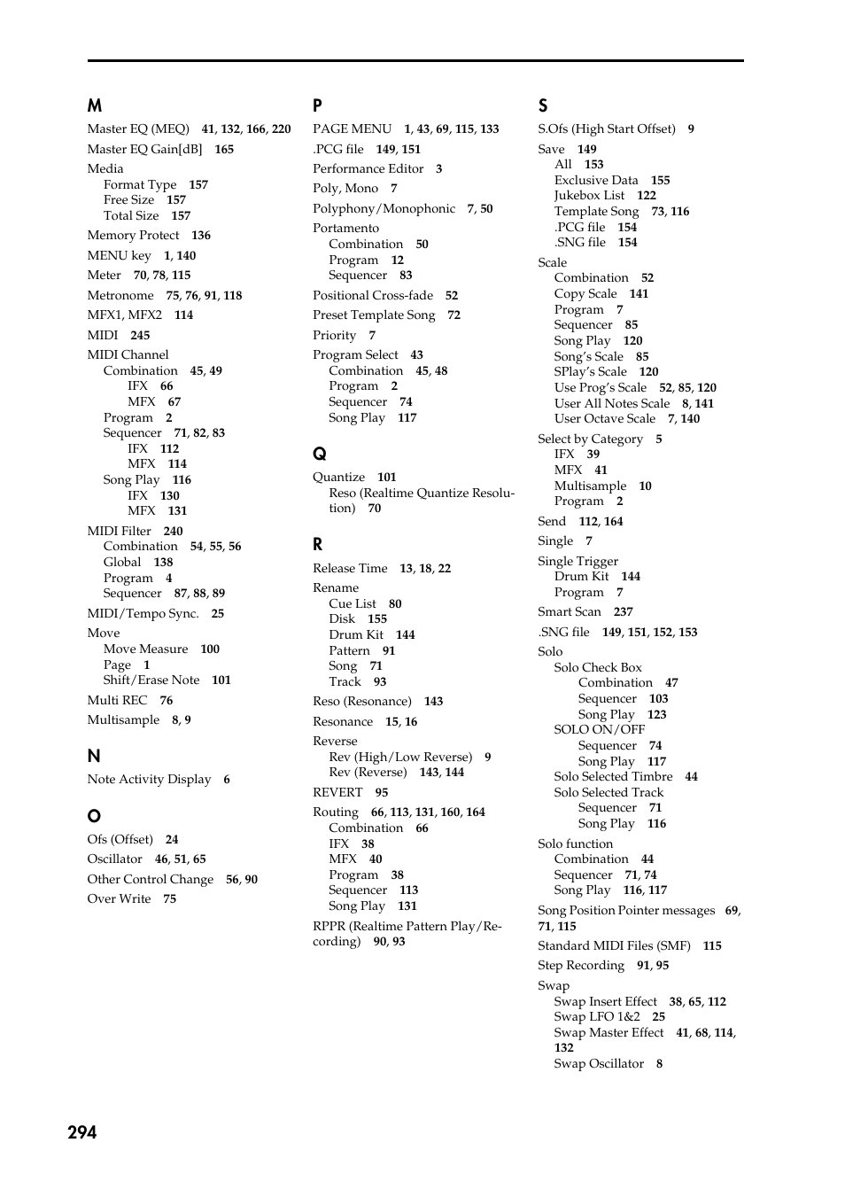 294 m | KORG TRITON STUDIO music workstation User Manual | Page 304 / 305