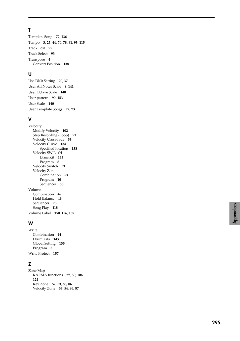 Appendices 295 t | KORG TRITON STUDIO music workstation User Manual | Page 305 / 305