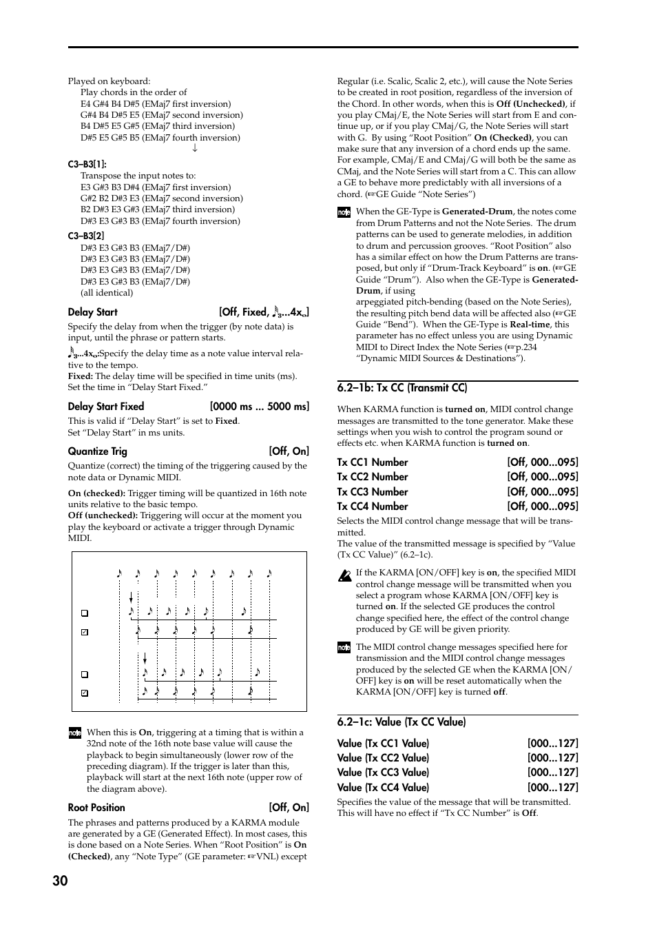 2–1b: tx cc (transmit cc), 2–1c: value (tx cc value) | KORG TRITON STUDIO music workstation User Manual | Page 40 / 305