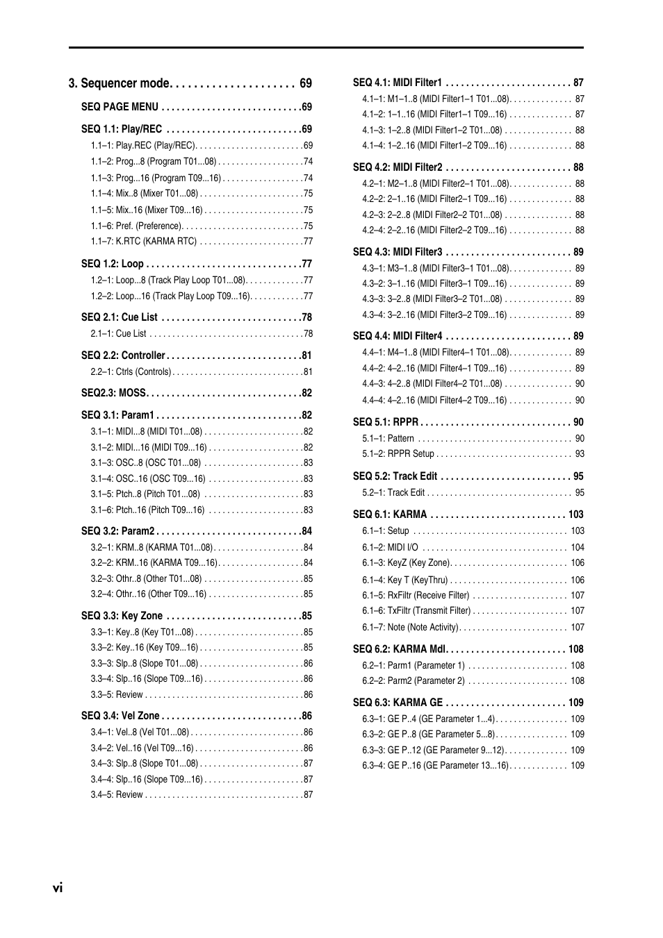 Vi 3. sequencer mode | KORG TRITON STUDIO music workstation User Manual | Page 6 / 305