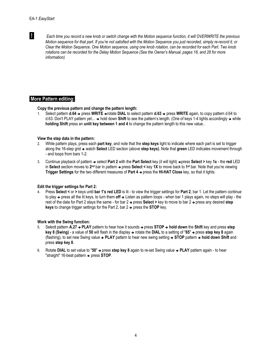 More pattern editing | KORG Elec Tribe EA-1 User Manual | Page 4 / 5