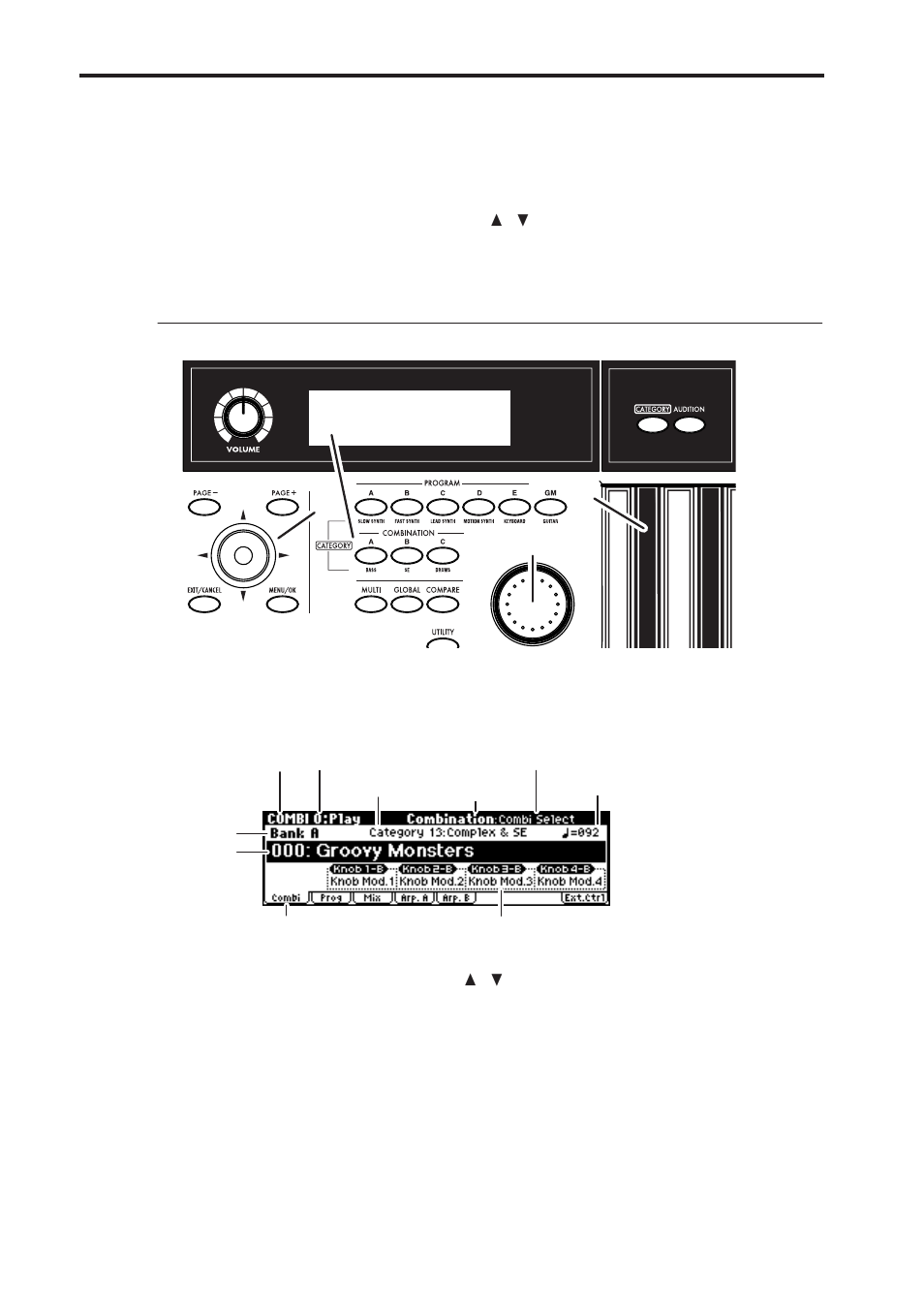 Selecting combinations by bank and number | KORG microX User Manual | Page 10 / 134