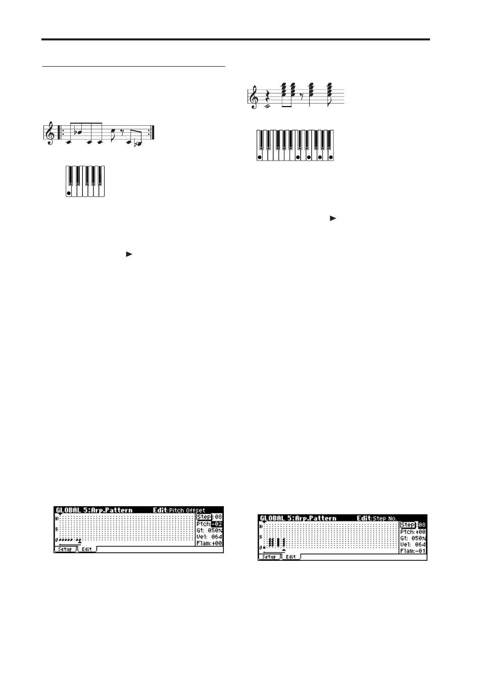 P.102), Drum pattern | KORG microX User Manual | Page 108 / 134