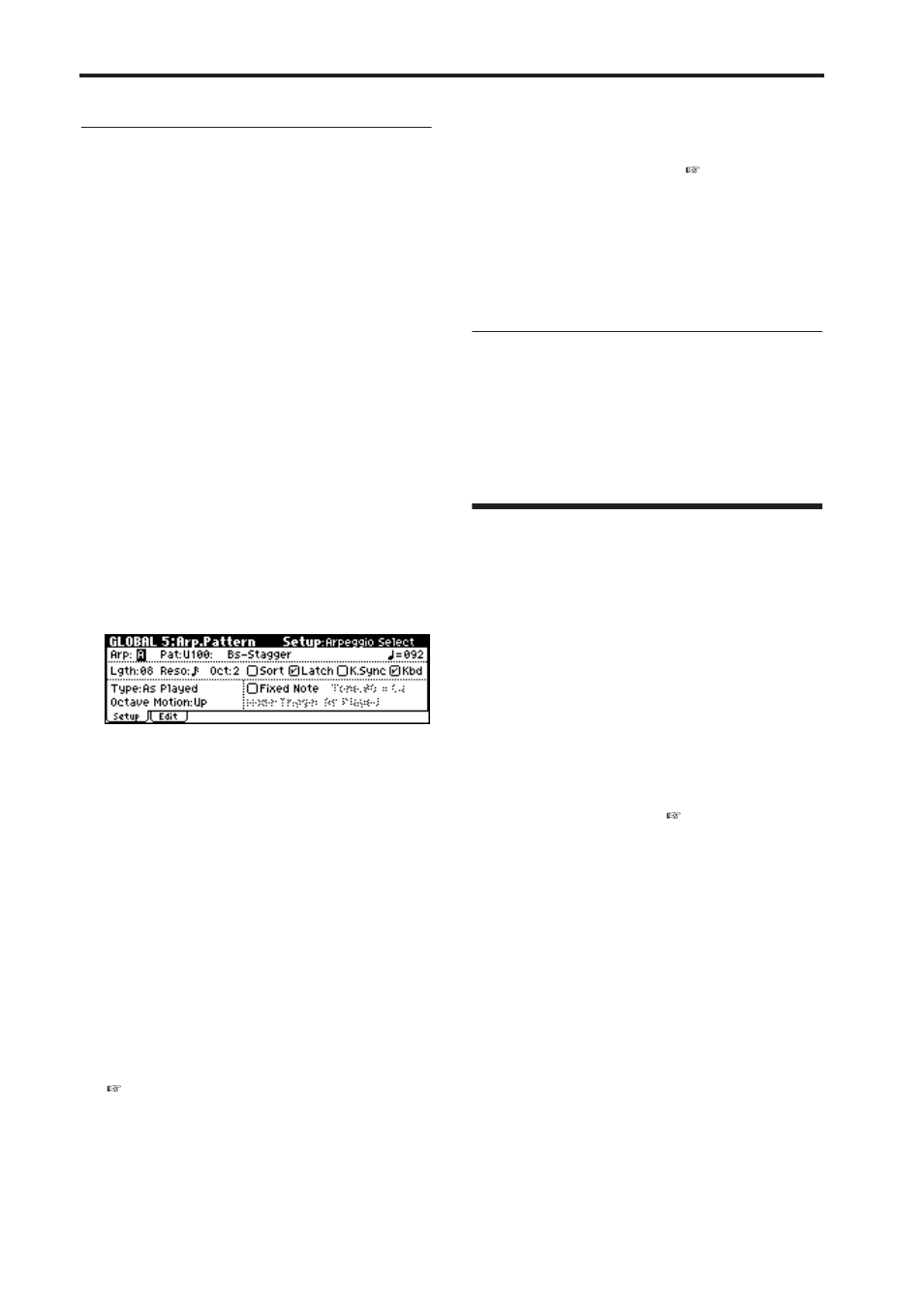Saving a user arpeggio, P.104, P.104) | Assigning a name | KORG microX User Manual | Page 110 / 134