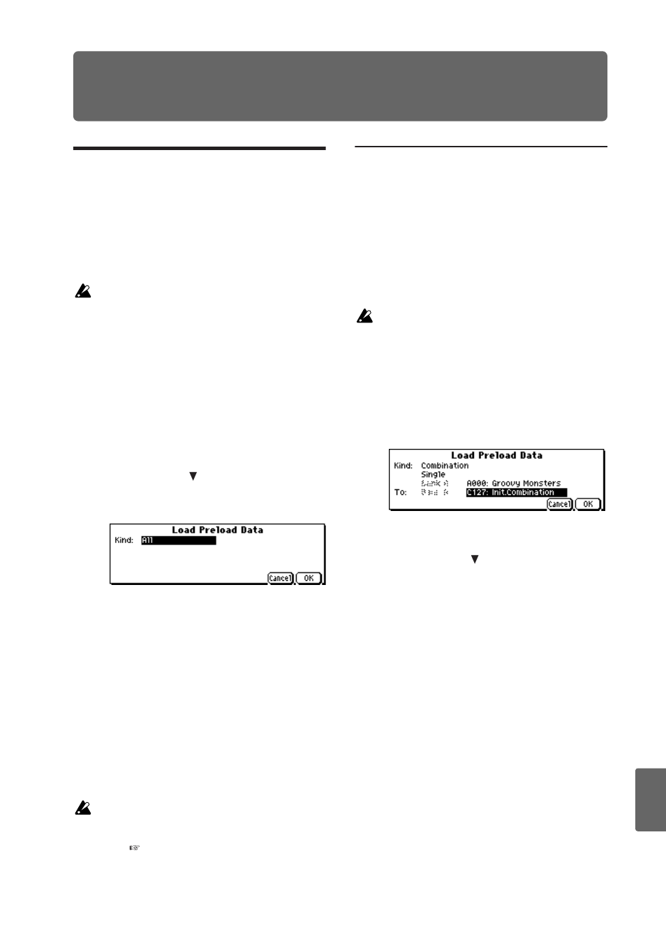 Other functions, Loading individual banks or data items | KORG microX User Manual | Page 119 / 134