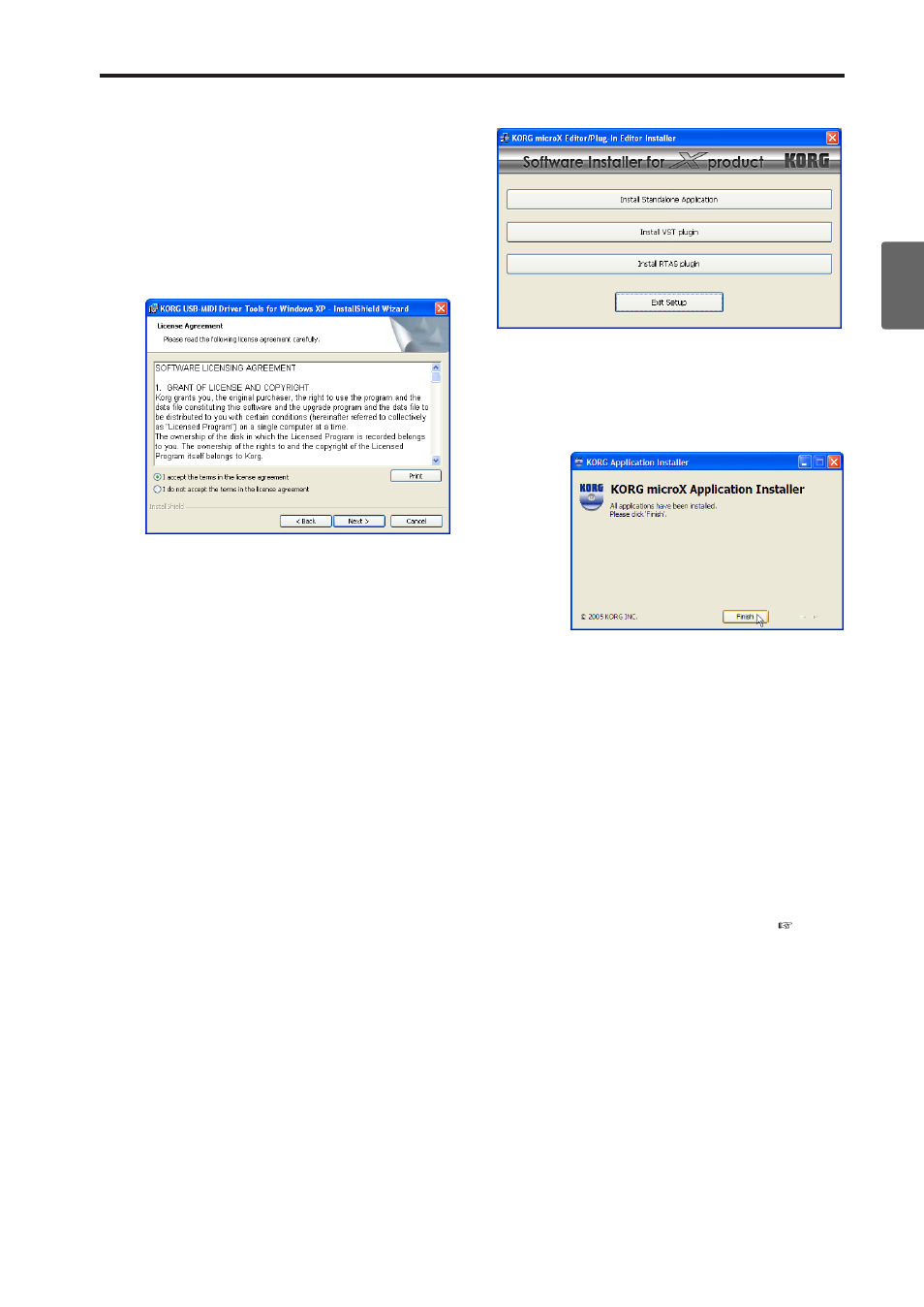 Setting up the korg usb-midi driver | KORG microX User Manual | Page 35 / 134