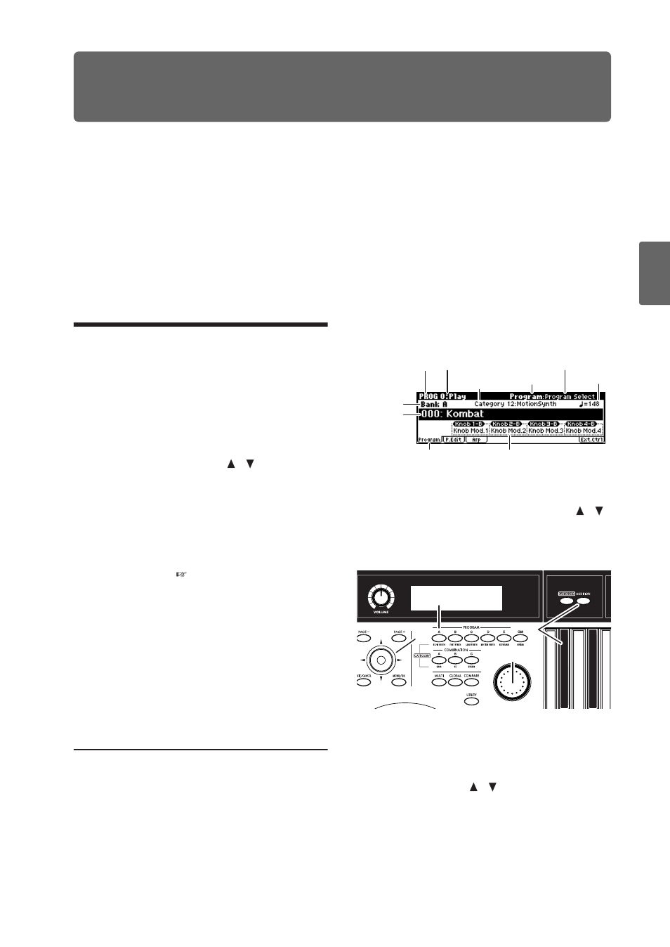 Playing and editing programs, Playing programs, Selecting programs | Selecting programs from the front panel, What’s a program | KORG microX User Manual | Page 43 / 134